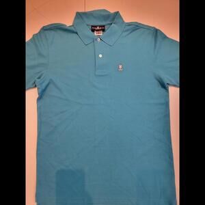 PSYCHO BUNNY MEN POLO PURE PIMA COTTON EMBROIDERED LOGO Teal